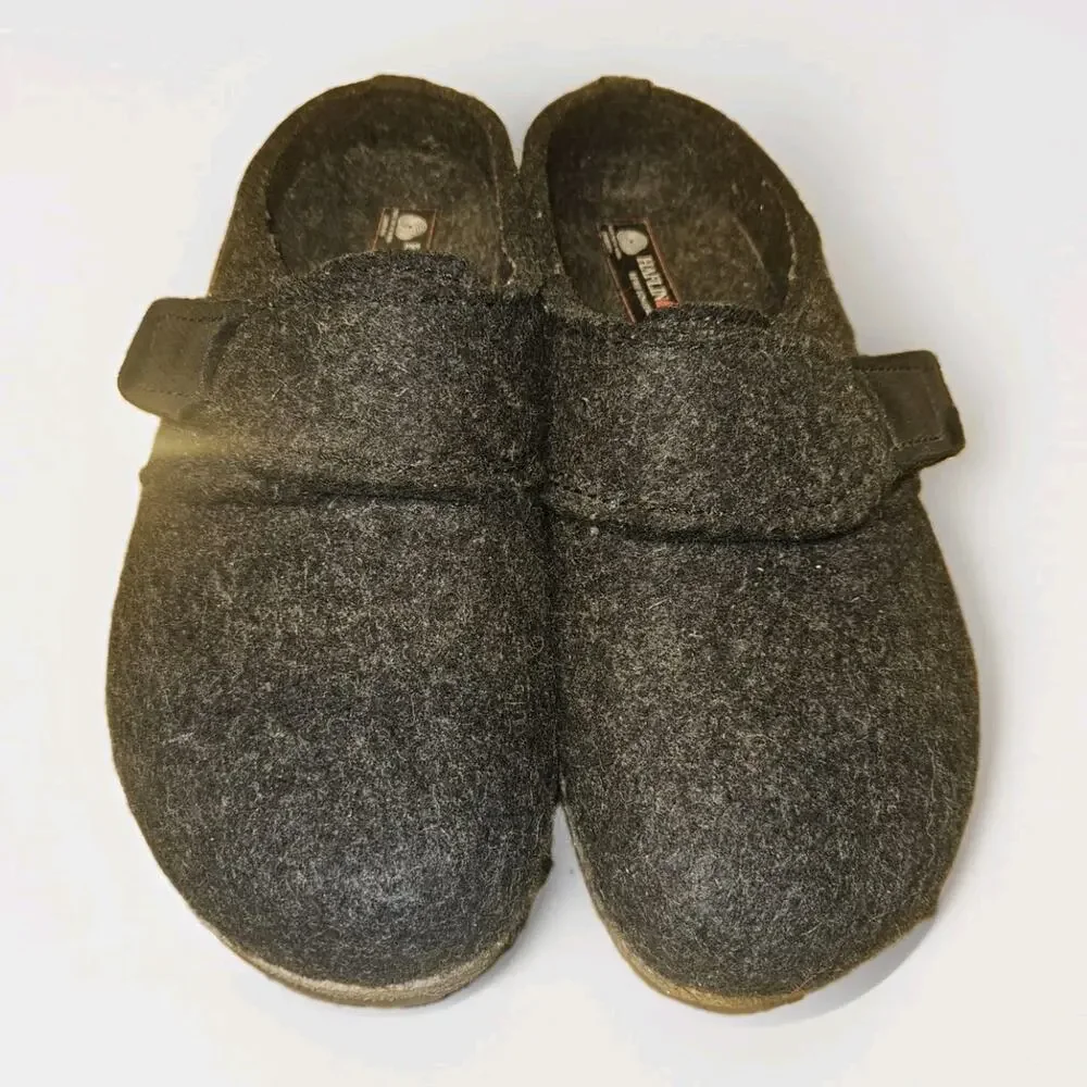 Haflinger Wool Felt Slipper Comfort Graphite Men's Size EU 44 US 11